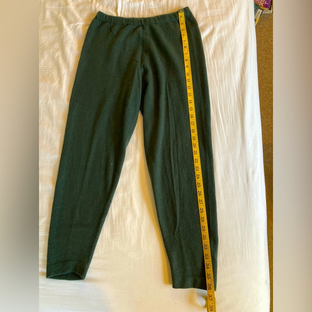 CASHMERES ETC. Joggers Leggings Forest Green Size M 100% cashmere